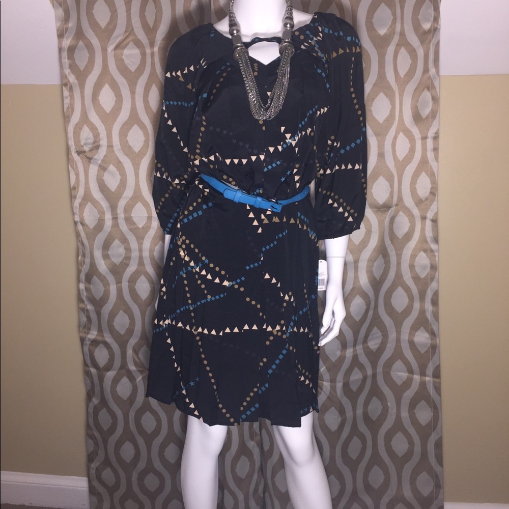 Jessica Simpson Belted Geometric Dress